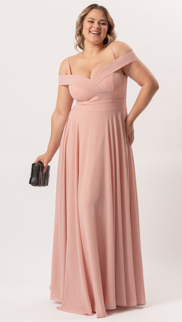 Vestido de Festa Plus Size em Crepe Chiffon Alça Fina - Image 2