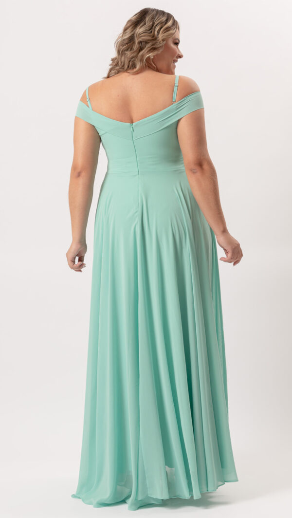 Vestido de Festa Plus Size em Crepe Chiffon Alça Fina - Image 7