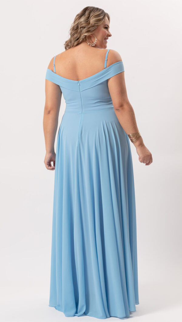 Vestido de Festa Plus Size em Crepe Chiffon Alça Fina - Image 10