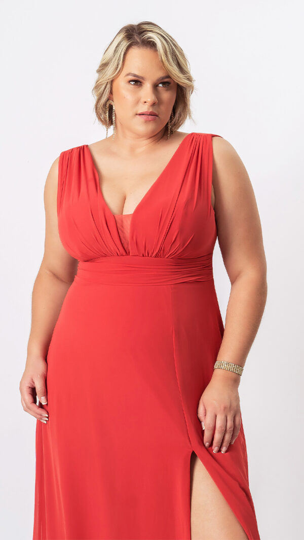 Vestido Plus Size Festa Crepe Chiffon Alças Largas - Image 16