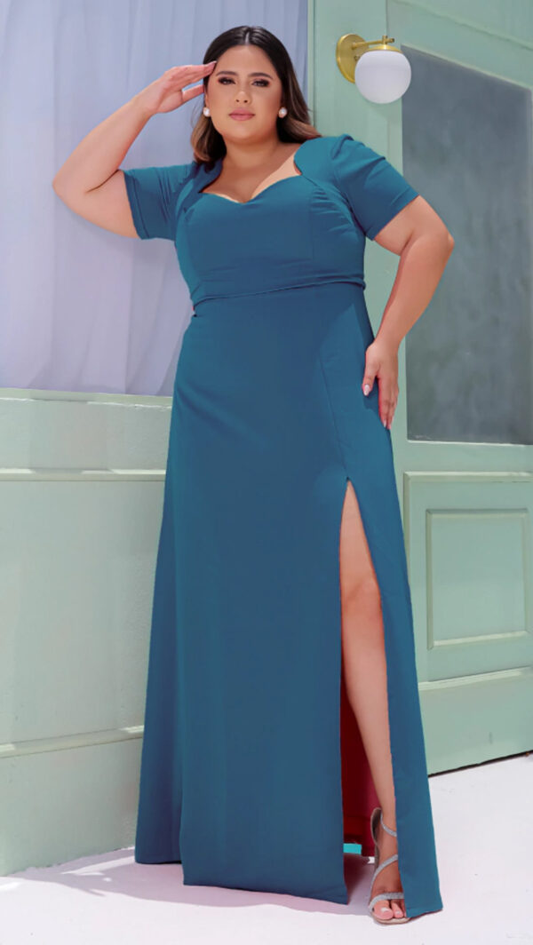 Vestido de Festa Plus Size em Crepe com Elastano - Image 5