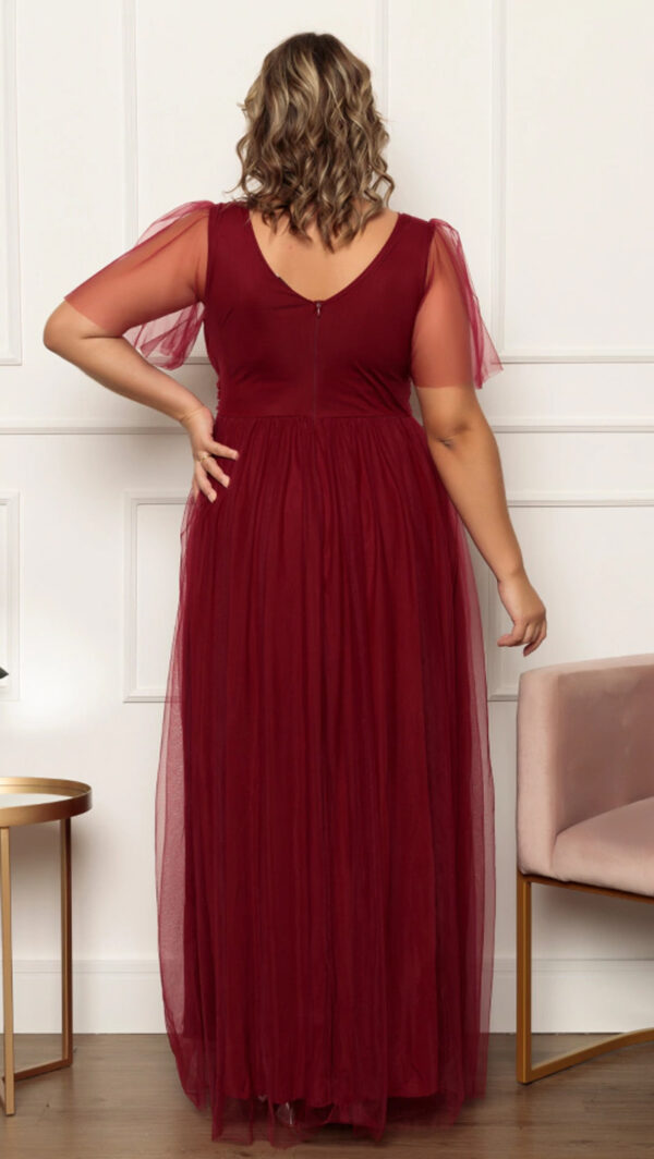 Vestido longo de Festa Plus Size em Tule sem Fenda - Image 12